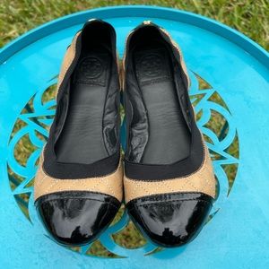 Tory Burch ballet flats 8M. Used condition- a lot of life left. Patten and camel